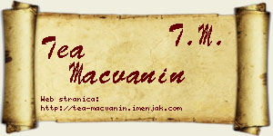 Tea Mačvanin vizit kartica